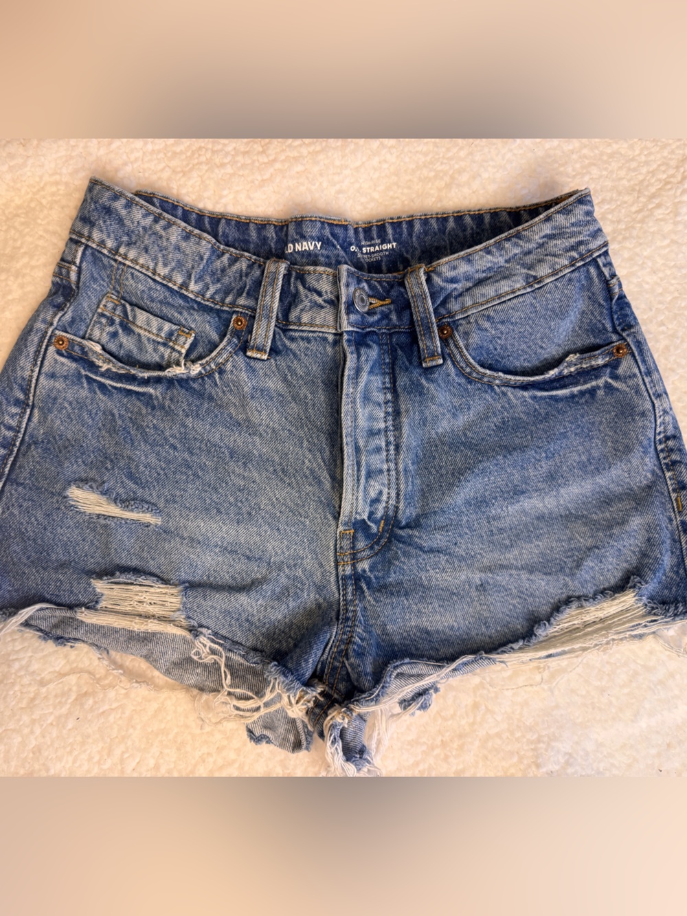 Old Navy Light Blue Distressed Denim Cutoff Shorts